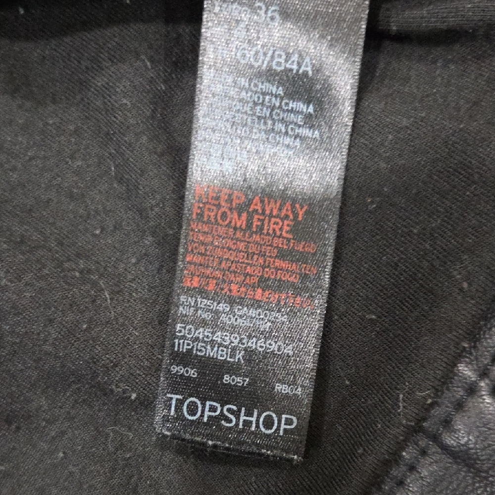 Topshop Quilted Black Leather Jacket - Picture 7 of 8
